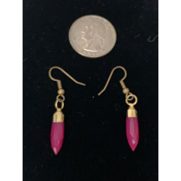 Pink Stone Hook Back Earrings‎ - Picture 5 of 12